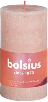 Bolsius Rustiek Shine stompkaars 100/50 Misty Pink Roze