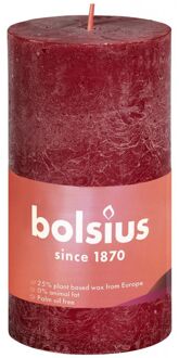 Bolsius Rustiek Shine stompkaars 100/50 Velvet Red Rood