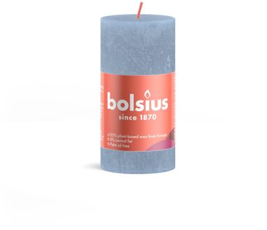 Bolsius Rustiek stompkaars shine 100 x 50 mm Sky blue kaars Blauw