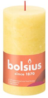 Bolsius Rustiek stompkaars shine 130/68 sunny yellow Geel