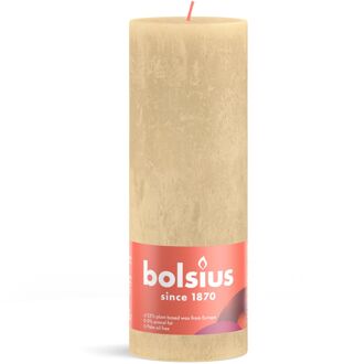 Bolsius Rustiek stompkaars shine 190 x 68 mm Oat beige kaars