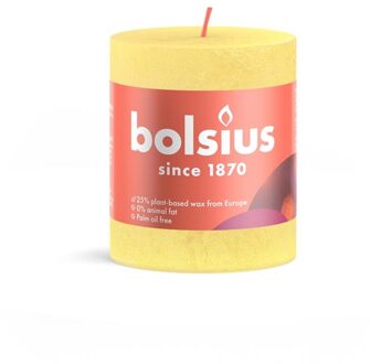 Bolsius Rustiek stompkaars shine 80/68 sunny yellow Geel
