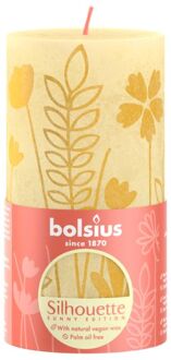 Bolsius Rustiek stompkaars silhouette 130/68 butter yellow Geel