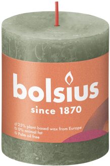 Bolsius Stompkaars Fresh Olive Ø68 mm - Hoogte 8 cm - Olijfgroen - 35 branduren