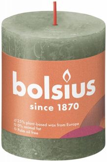 Bolsius Stompkaars Fresh Olive Ø68 mm - Hoogte 8 cm - Olijfgroen - 35 branduren