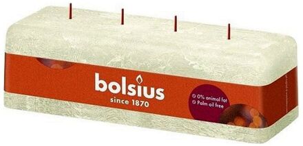 Bolsius Stompkaars Rustiek 4 Lonten Soft Pearl - 9 cm / 25 cm Wit