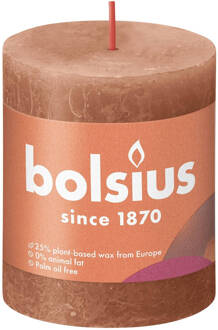 Bolsius Stompkaars Rusty Pink Ø68 mm - Hoogte 8 cm - Roze/Bruin - 35 branduren