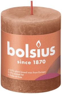 Bolsius Stompkaars Rusty Pink Ø68 mm - Hoogte 8 cm - Roze/Bruin - 35 branduren