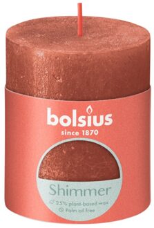 Bolsius Stompkaars Shimmer Amber - Ø68 mm - Hoogte 8 cm - 35 Branduren Bruin