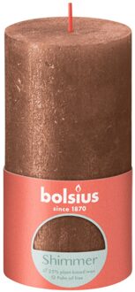 Bolsius Stompkaars Shimmer Copper - Ø68 mm - Hoogte 13 cm - Koper - 60 Branduren Bruin