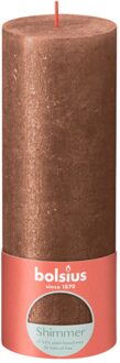 Bolsius Stompkaars Shimmer Copper - Ø68 mm - Hoogte 19 cm - Koper - 85 Branduren Bruin