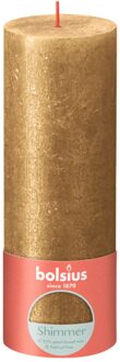 Bolsius Stompkaars Shimmer Gold - Ø68 mm - Hoogte 19 cm - Goud - 85 Branduren Goudkleurig