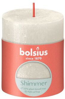 Bolsius Stompkaars Shimmer Ivory - Ø68 mm - Hoogte 8 cm - Ivoor - 35 Branduren Crème