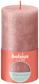 Bolsius Stompkaars Shimmer Pink - Ø68 mm - Hoogte 13 cm - Roze - 60 Branduren