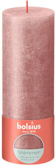 Bolsius Stompkaars Shimmer Pink - Ø68 mm - Hoogte 19 cm - Roze - 85 Branduren