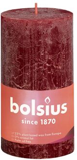 Bolsius Stompkaars Velvet Red Ø68 mm - Hoogte 13 cm - Donkerrood - 60 branduren