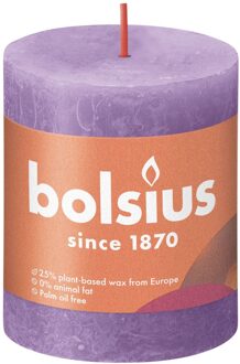 Bolsius Stompkaars Vibrant Violet Ø68 mm - Hoogte 8 cm - Violet - 35 branduren Paars