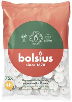 Bolsius Theelicht 4-uur Zak 75 stuks