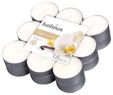 Bolsius theelichten True Scents - Vanille - 18 Stuks Wit