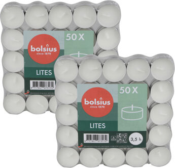 Bolsius Waxine/theelichtjes - 100x stuks - 3,5 branduren - theelichtjes - kaarsjes