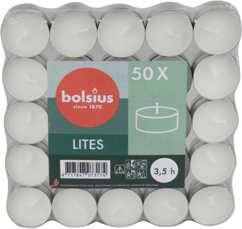 Bolsius Waxine/theelichtjes - 50x stuks - 3,5 branduren - theelichtjes - kaarsjes