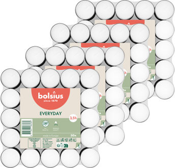 Bolsius Waxinelichtjes - 200x stuks - 3,5 branduren - kaarsjes - lichtjes