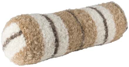 Bolster kussen ruit - bruin - ø15x42 cm