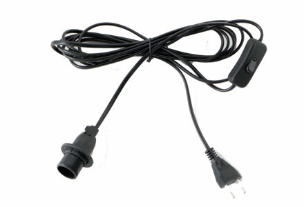 Boltze 1x Zwarte lichtsnoeren met schakelaar en fitting 400 cm