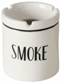 Boltze Asbak met afneembare bovenkant - Keramiek - D9 x H10 cm - wit - binnen/balkon/serre