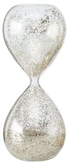 Boltze Decoratie zandloper glas zilveren glitters 20 cm - Zandlopers Zilverkleurig