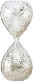 Boltze Decoratie zandloper glas zilveren glitters 20 cm