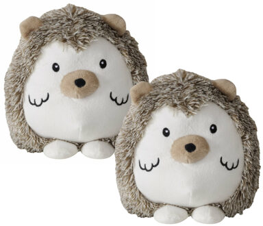 Boltze Deurstopper gewicht - 2x - dieren thema Egel - 1 kilo - grijs - polyester - 16 x 17 cm