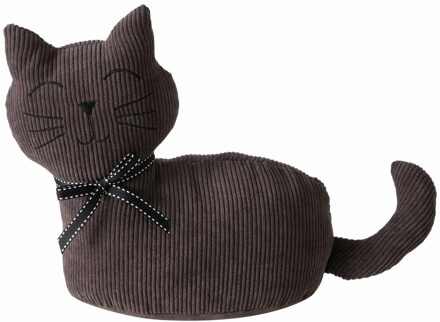 Boltze Deurstopper gewicht - dieren thema Katje - 1 kilo - bruin - polyester - 28 x 11 cm - dichte ogen