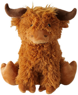 Boltze Deurstopper gewicht - dieren thema Schotse Hooglander koe - 1 kilo - bruin - polyester - 26 cm - dic