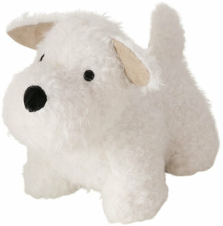 Boltze Deurstopper Hondje - 1 kg - wit - knuffeldier - H17 cm - deurstop