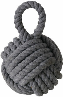 Boltze deurstopper knoop - 1.2 kilo - grijsA - jute - 23 x 15 cm - Deurstoppers