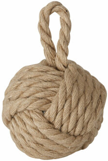 Boltze Deurstopper knoop - 1.5 kilo - bruin - jute - 23 x 15 cm