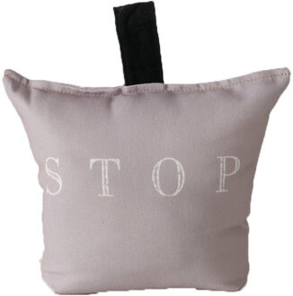 Boltze deurstopper zak - 2 kg - oud roze - polyester - 23 x 10 cm - stop tekst - Deurstoppers Wit