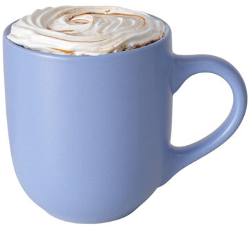 Boltze Koffiemokken Paris - 1x stuks - Keramiek - korenblauw - 300 ml - 8 x 10 cm