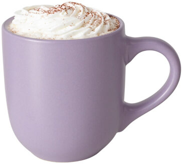 Boltze Koffiemokken Paris - 1x stuks - Keramiek - pastel lila paars - 300 ml - 8 x 10 cm
