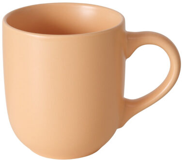 Boltze Koffiemokken Paris - 1x stuks - Keramiek - pastel oranje - 300 ml - 8 x 10 cm Licht oranje