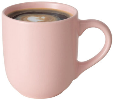 Boltze Koffiemokken Paris - 1x stuks - Keramiek - pastel roze - 300 ml - 8 x 10 cm