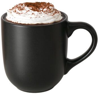 Boltze Koffiemokken Paris - 1x stuks - Keramiek - pastel zwart - 300 ml - 8 x 10 cm