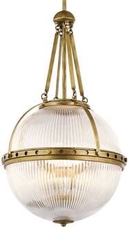 Bolvormige hanglamp Aster, messing messing, transparant