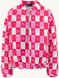 Bomber Jacket Classic Print Fuchsia Roze