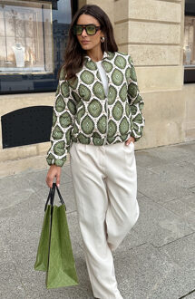 Bomber Jacket Classic Print Groen