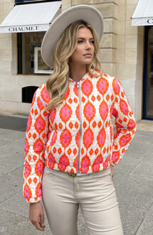 Bomber Jacket Classic Print Oranje