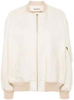 Bomber Jackets Semicouture , White , Dames - S,2Xs