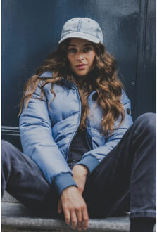 Bomber winter jas gewatteerd blue voor meisjes in de kleur Blauw - 128