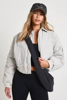 Bomberjack Met Geplooide Mouwen, Ice Grey - 38